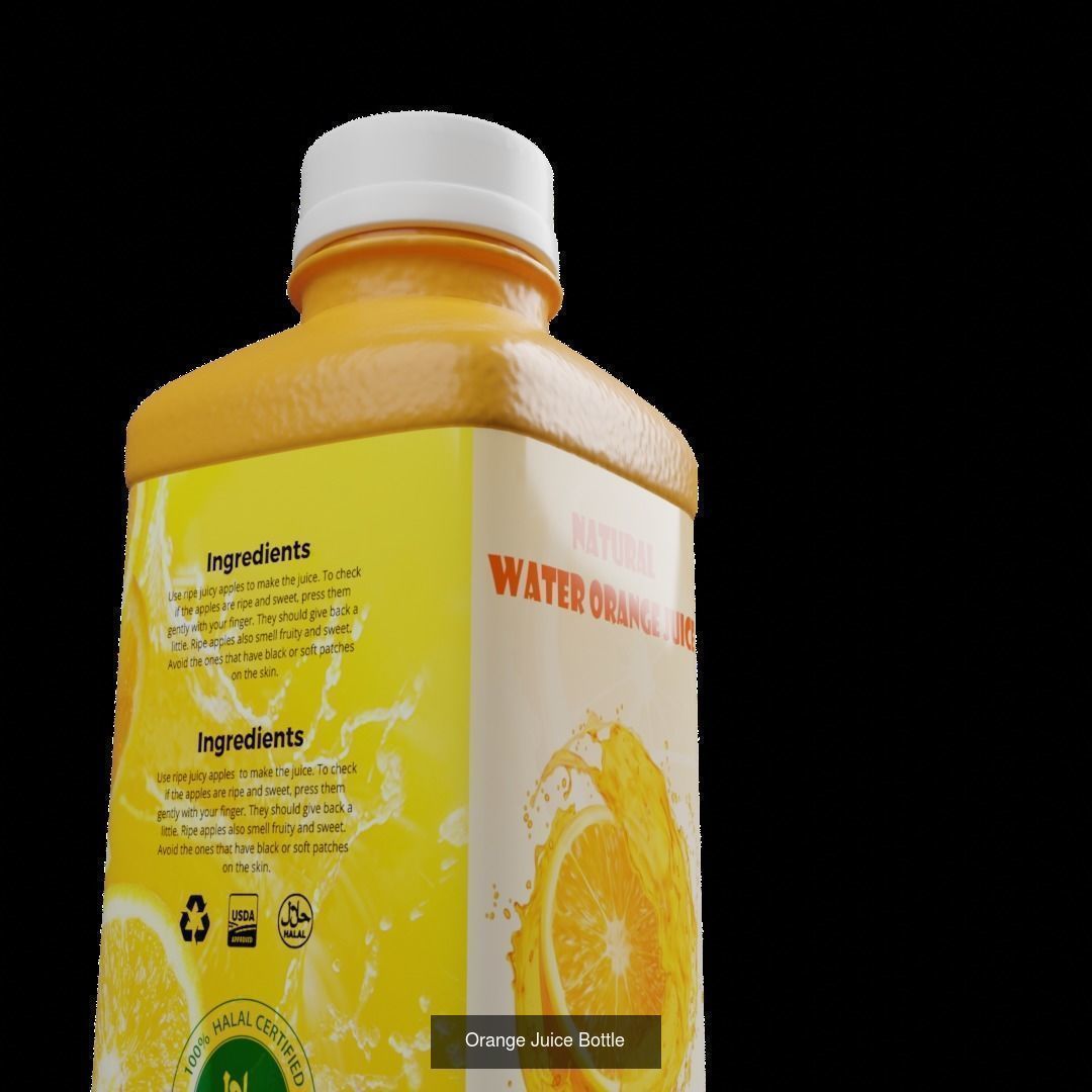 Multiple Flavoured Juice Bottles 3D Model Collection_1