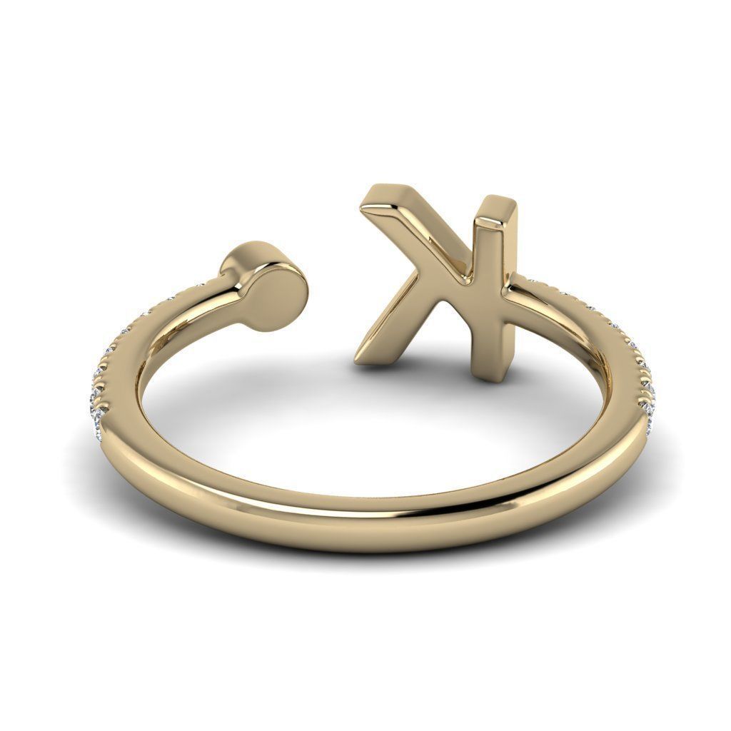 Jewelry alphabet ring K 3D print model_23