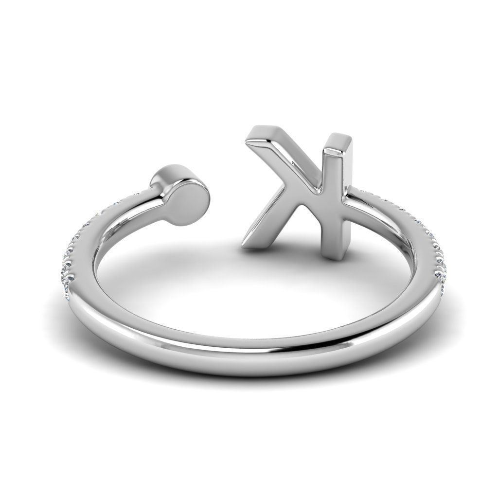 Jewelry alphabet ring K 3D print model_6
