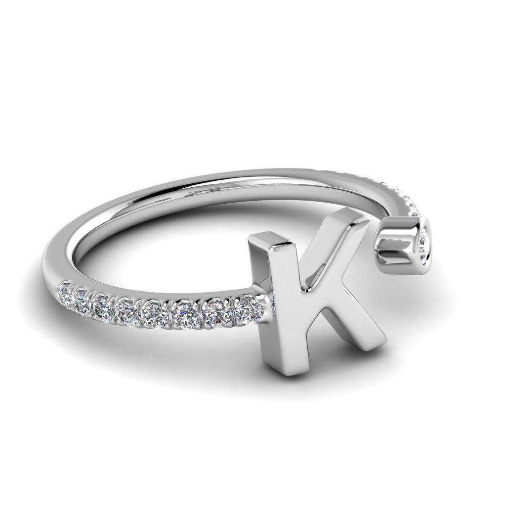 Jewelry alphabet ring K 3D print model_37