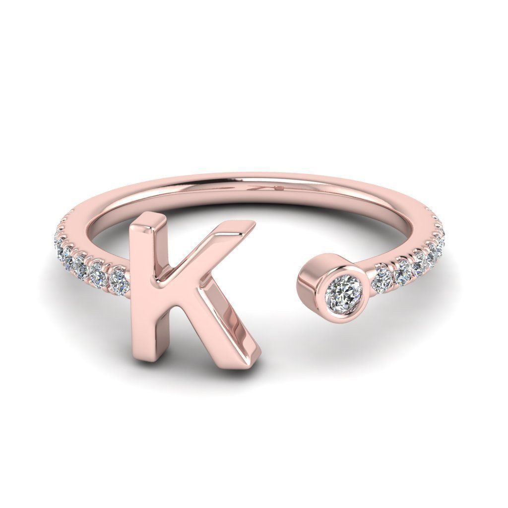 Jewelry alphabet ring K 3D print model_27