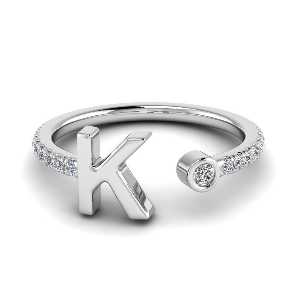 Jewelry alphabet ring K 3D print model_33
