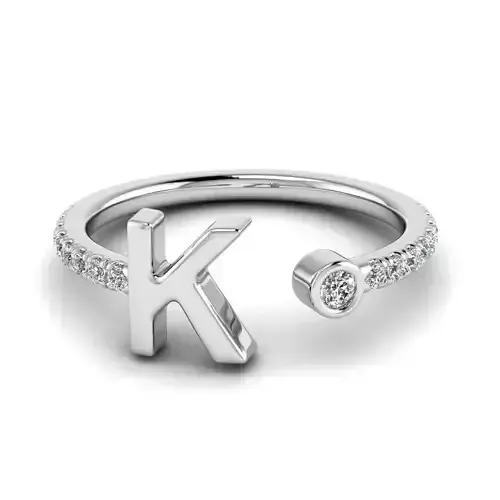 Jewelry alphabet ring K 3D print model