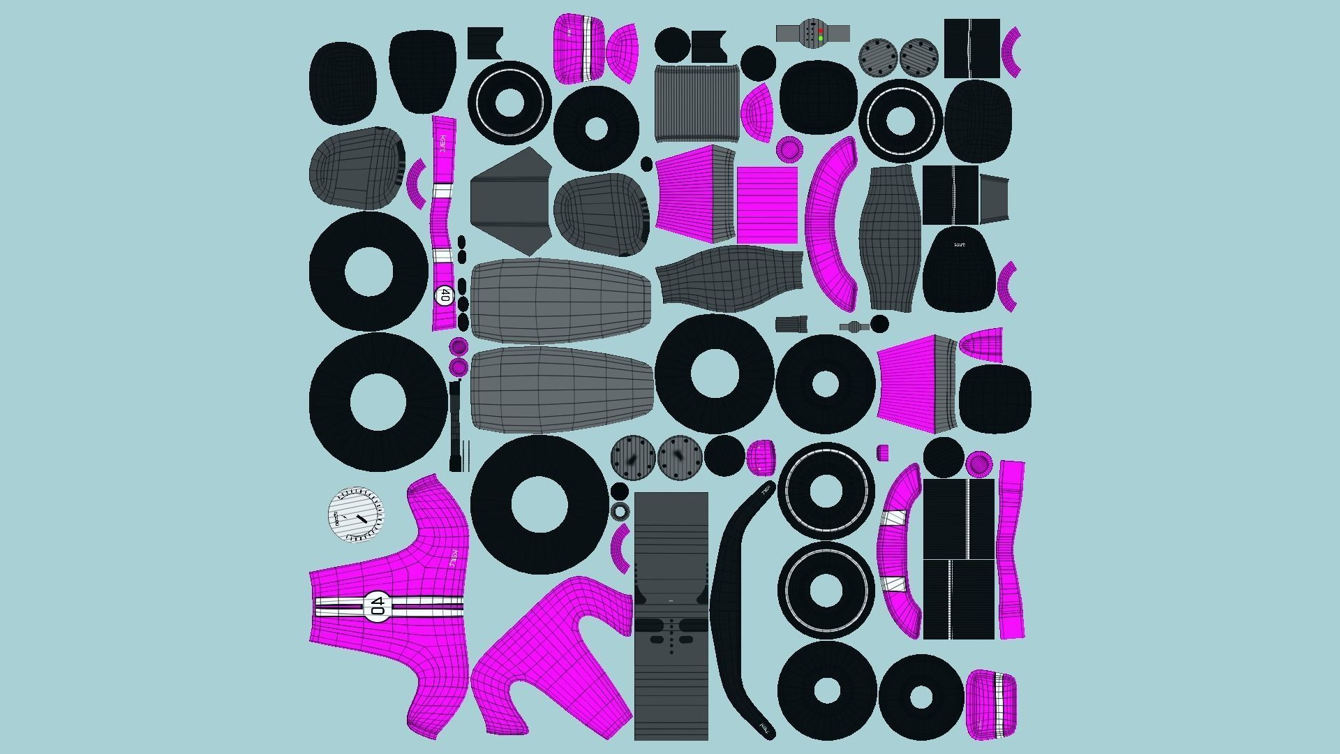 10 Cartoon Karts Pink Collection - Vehicle Racing Design _42