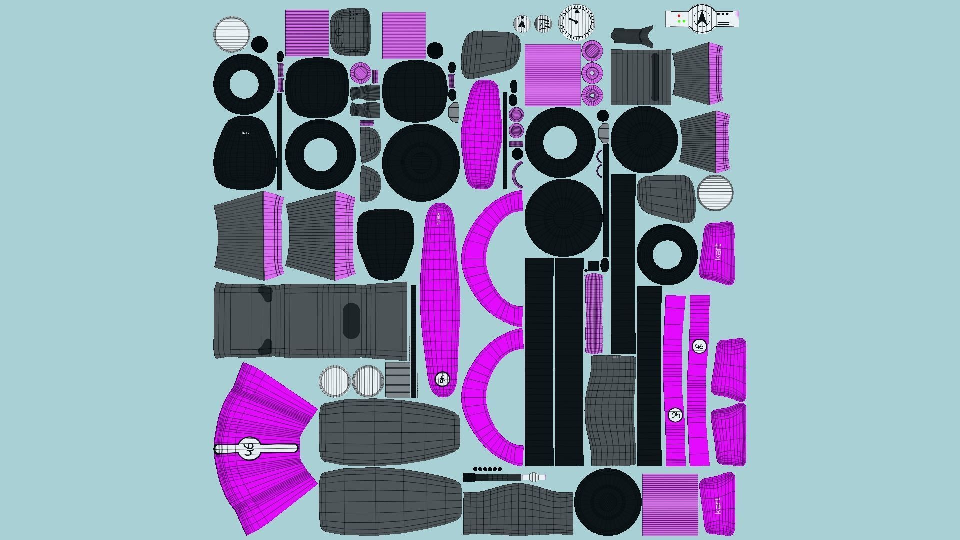 10 Cartoon Karts Pink Collection - Vehicle Racing Design _34