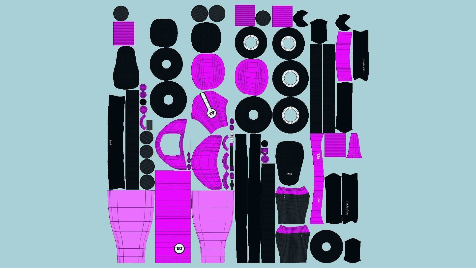 10 Cartoon Karts Pink Collection - Vehicle Racing Design _66