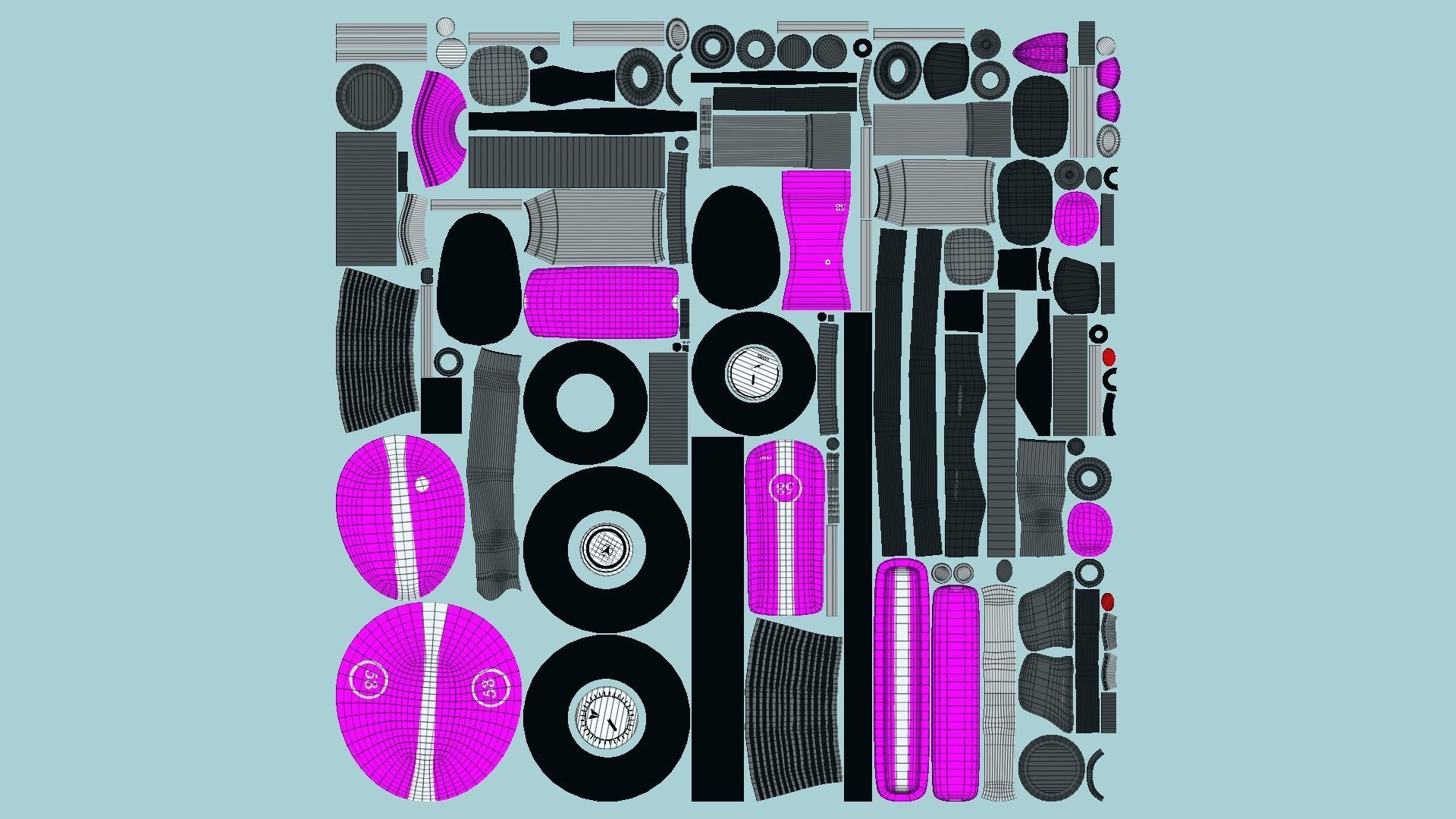 10 Cartoon Karts Pink Collection - Vehicle Racing Design _90