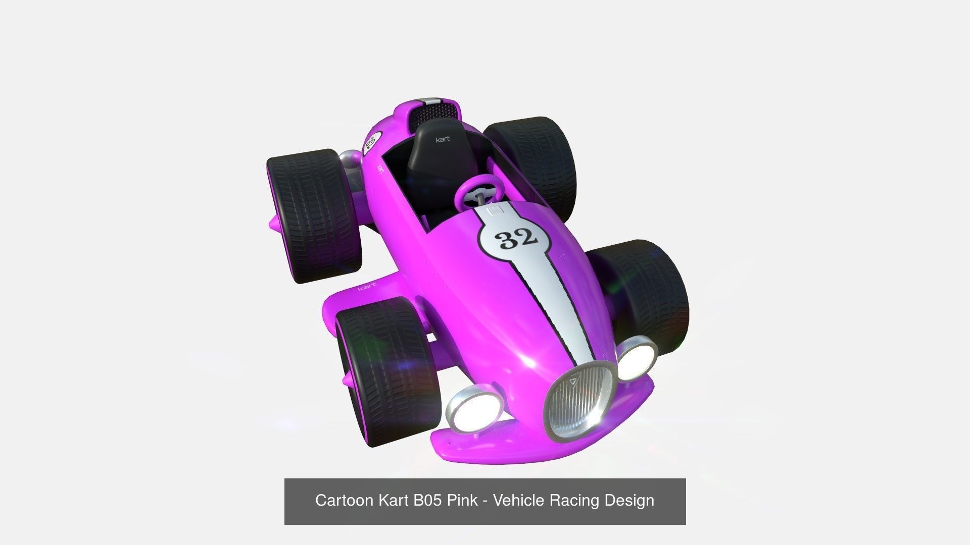 10 Cartoon Karts Pink Collection - Vehicle Racing Design _2