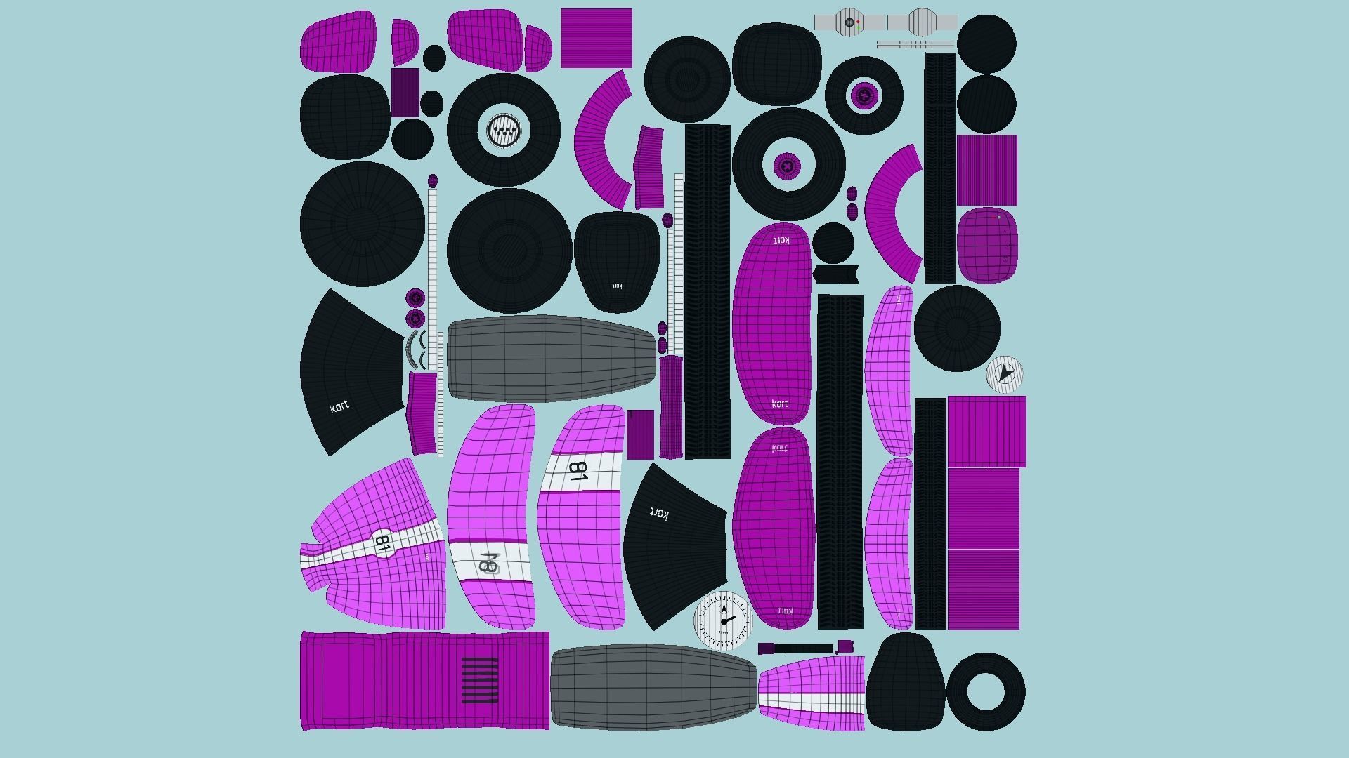 10 Cartoon Karts Pink Collection - Vehicle Racing Design _16