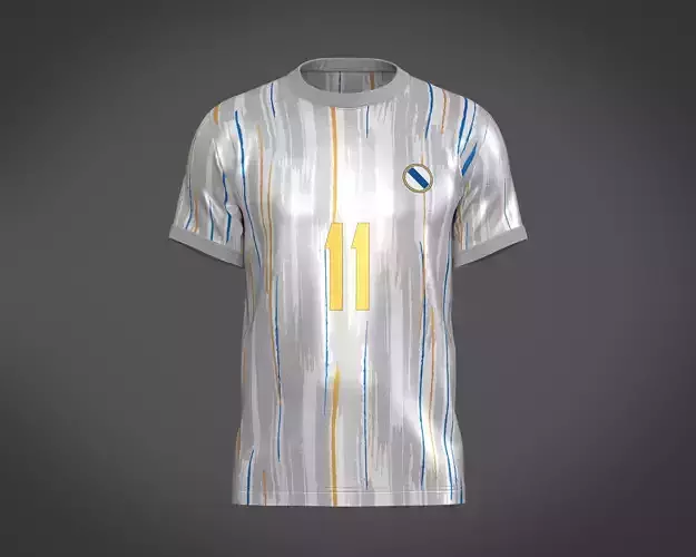 Soccer Football Off-white with Ash Jersey Player-11