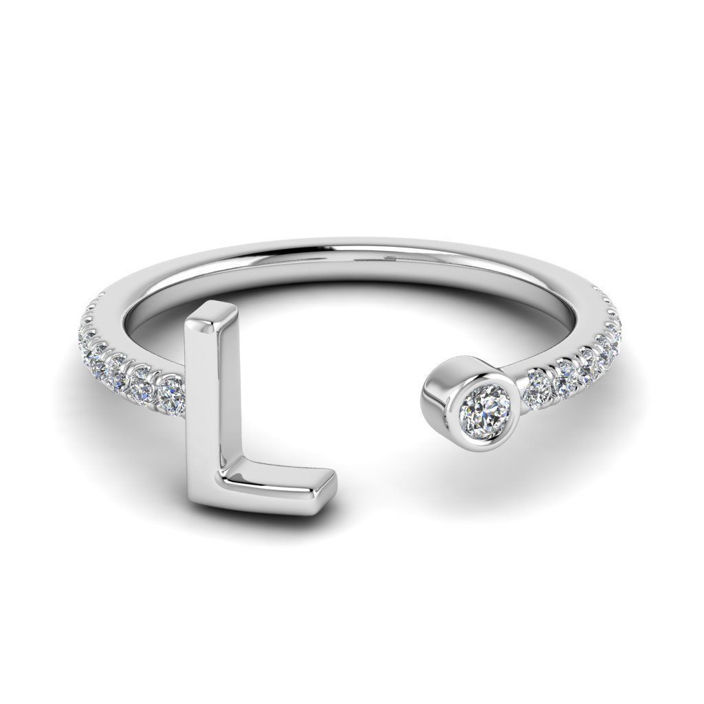 Jewelry alphabet ring L 3D print model_16