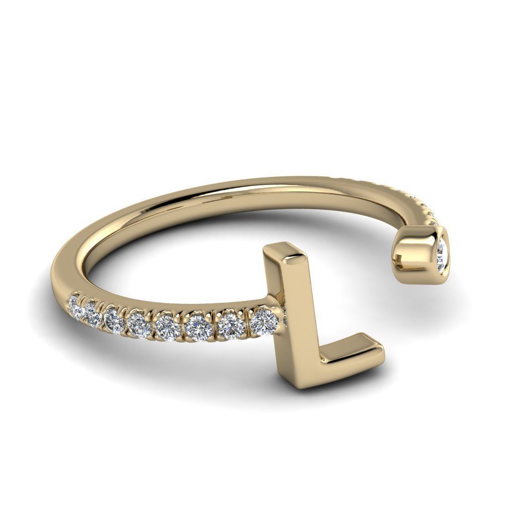 Jewelry alphabet ring L 3D print model_30