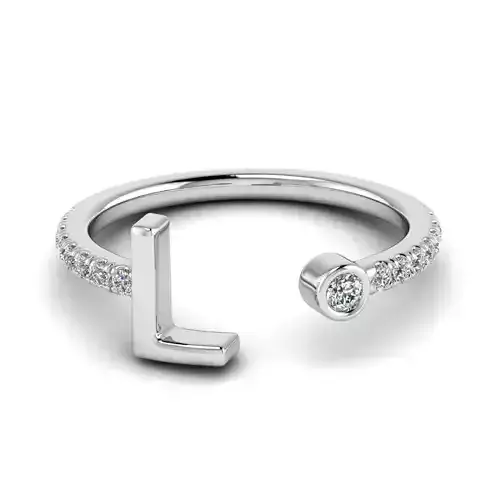 Jewelry alphabet ring L 3D print model