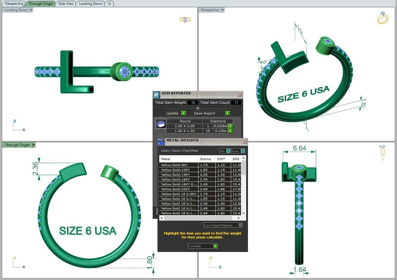 Jewelry alphabet ring L 3D print model_3