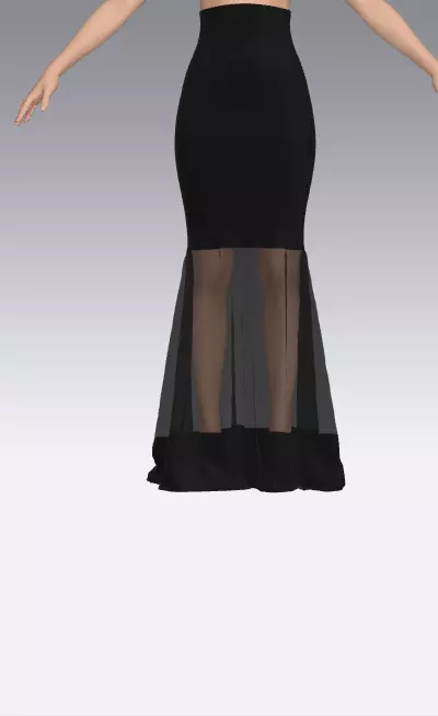 skirt strapless ruffled vual skirt Low-poly 3D model