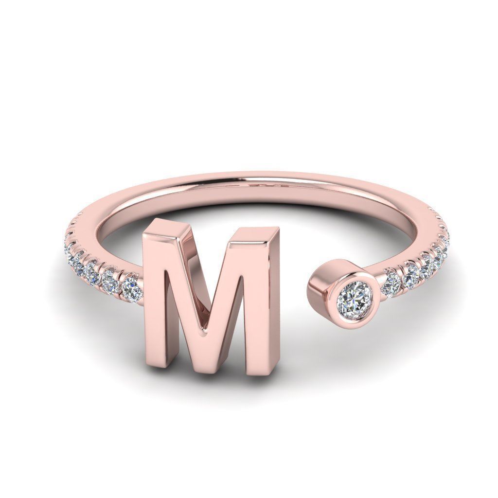 Jewelry alphabet ring M 3D print model_15