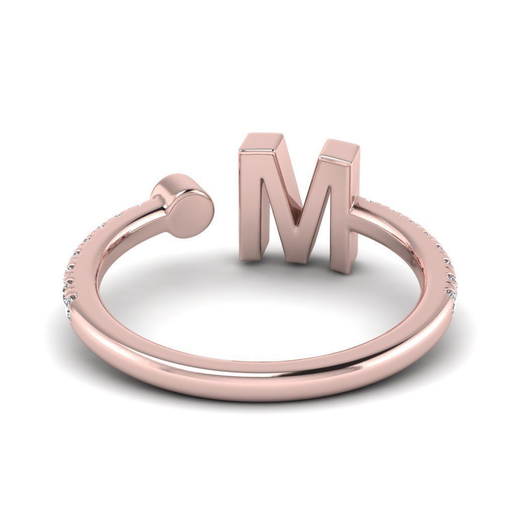 Jewelry alphabet ring M 3D print model_23