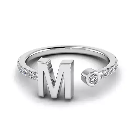 Jewelry alphabet ring M 3D print model