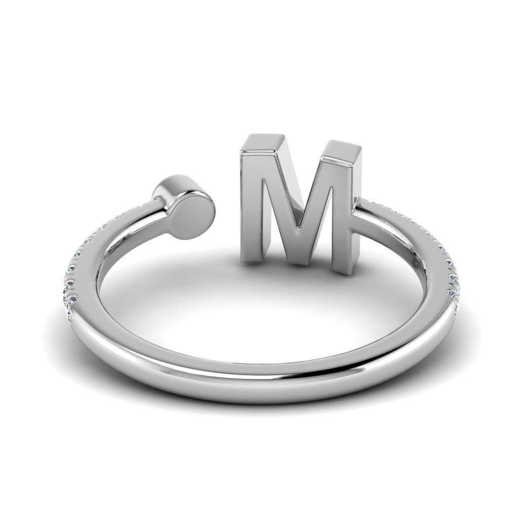 Jewelry alphabet ring M 3D print model_26