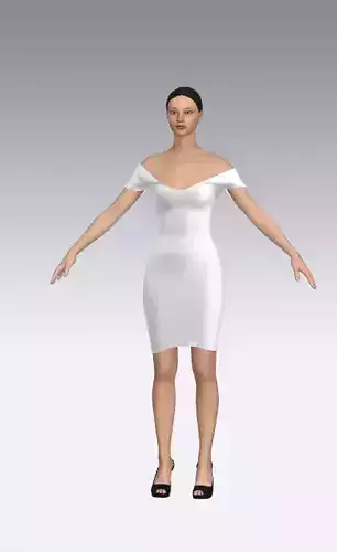 dress white v neckline little dress