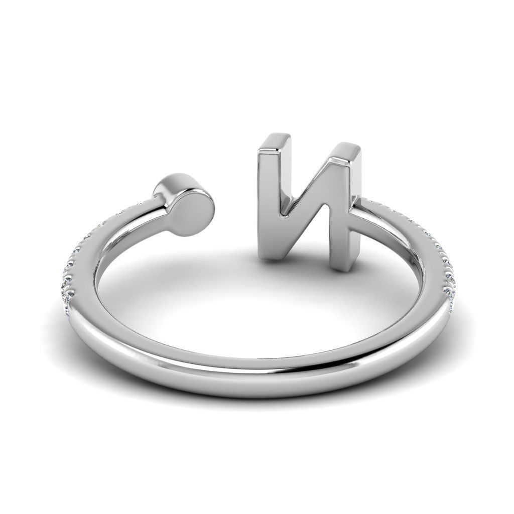 Jewelry alphabet ring N 3D print model_13