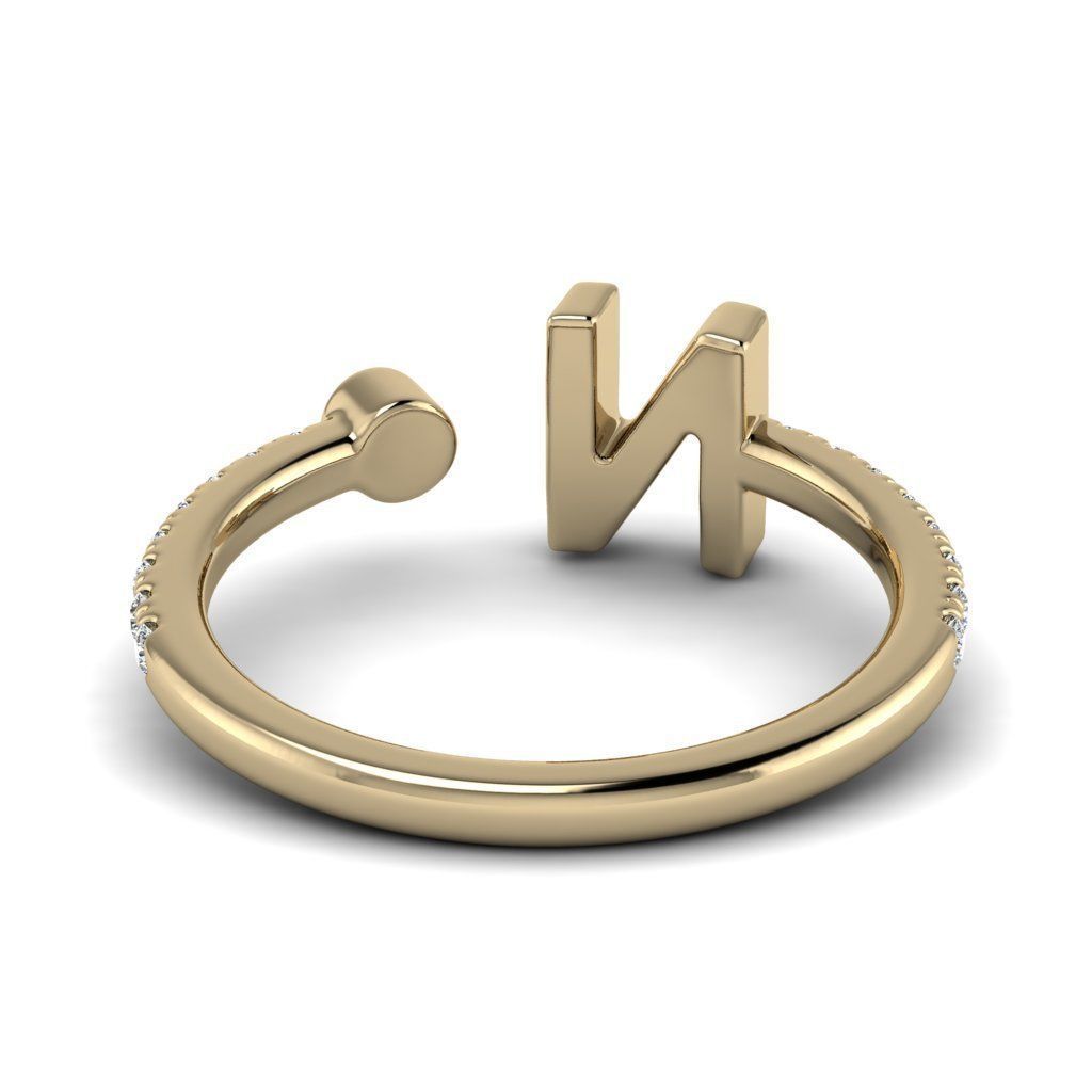 Jewelry alphabet ring N 3D print model_16
