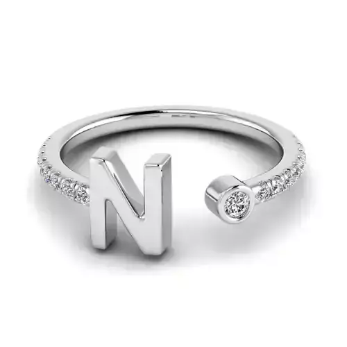 Jewelry alphabet ring N 3D print model