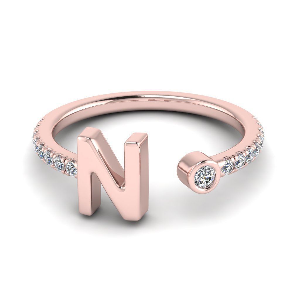Jewelry alphabet ring N 3D print model_15