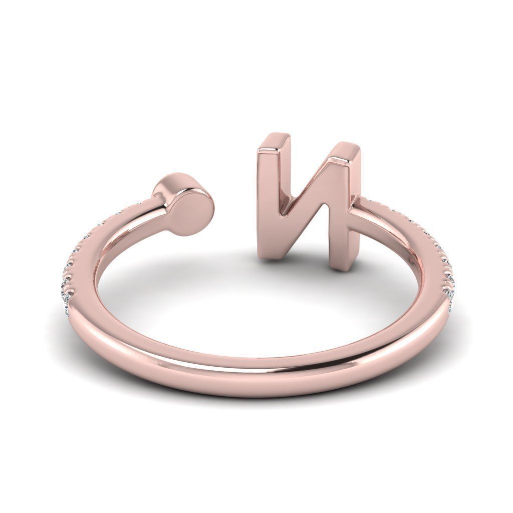 Jewelry alphabet ring N 3D print model_10