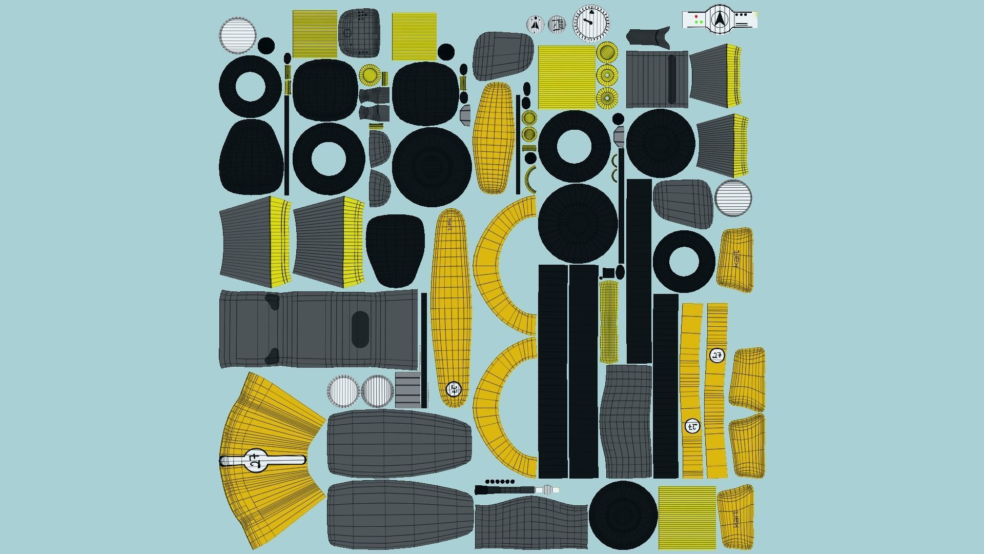 10 Cartoon Karts Yellow Collection - Vehicle Racing Design _36