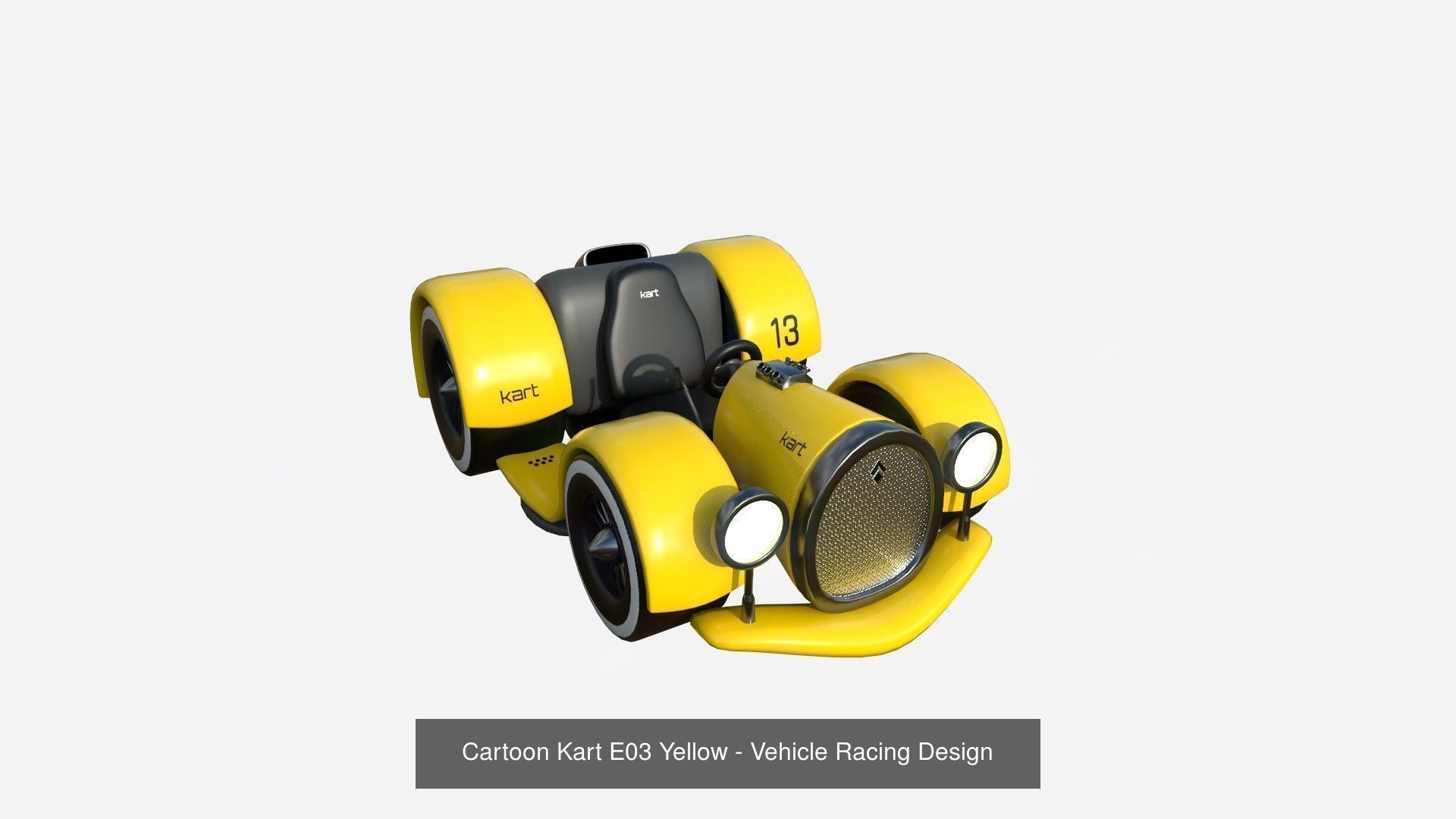 10 Cartoon Karts Yellow Collection - Vehicle Racing Design _5