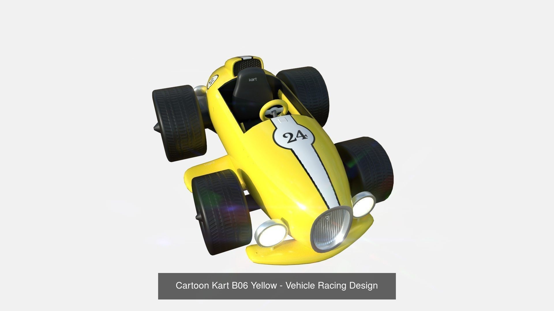 10 Cartoon Karts Yellow Collection - Vehicle Racing Design _3