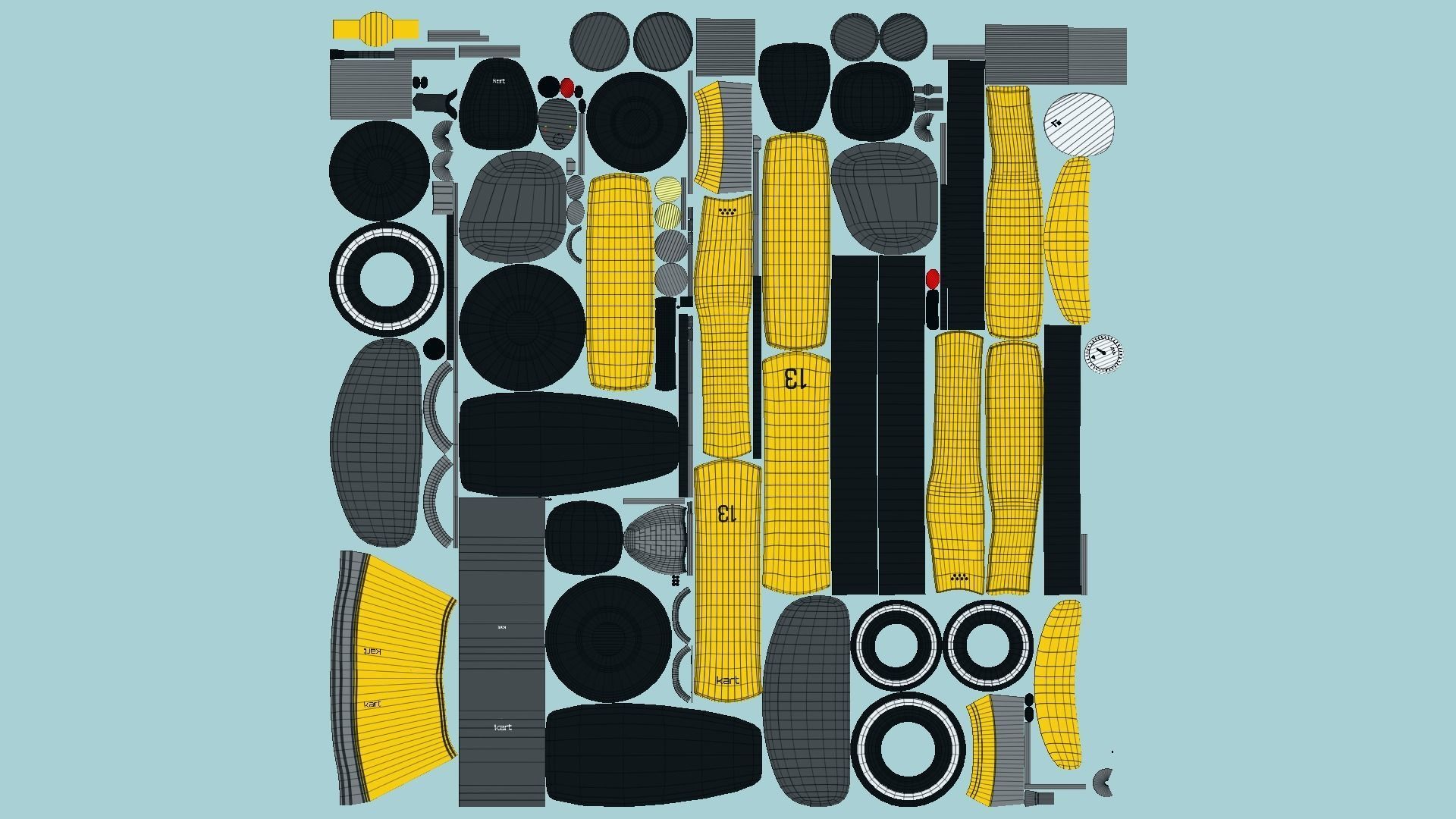 10 Cartoon Karts Yellow Collection - Vehicle Racing Design _52