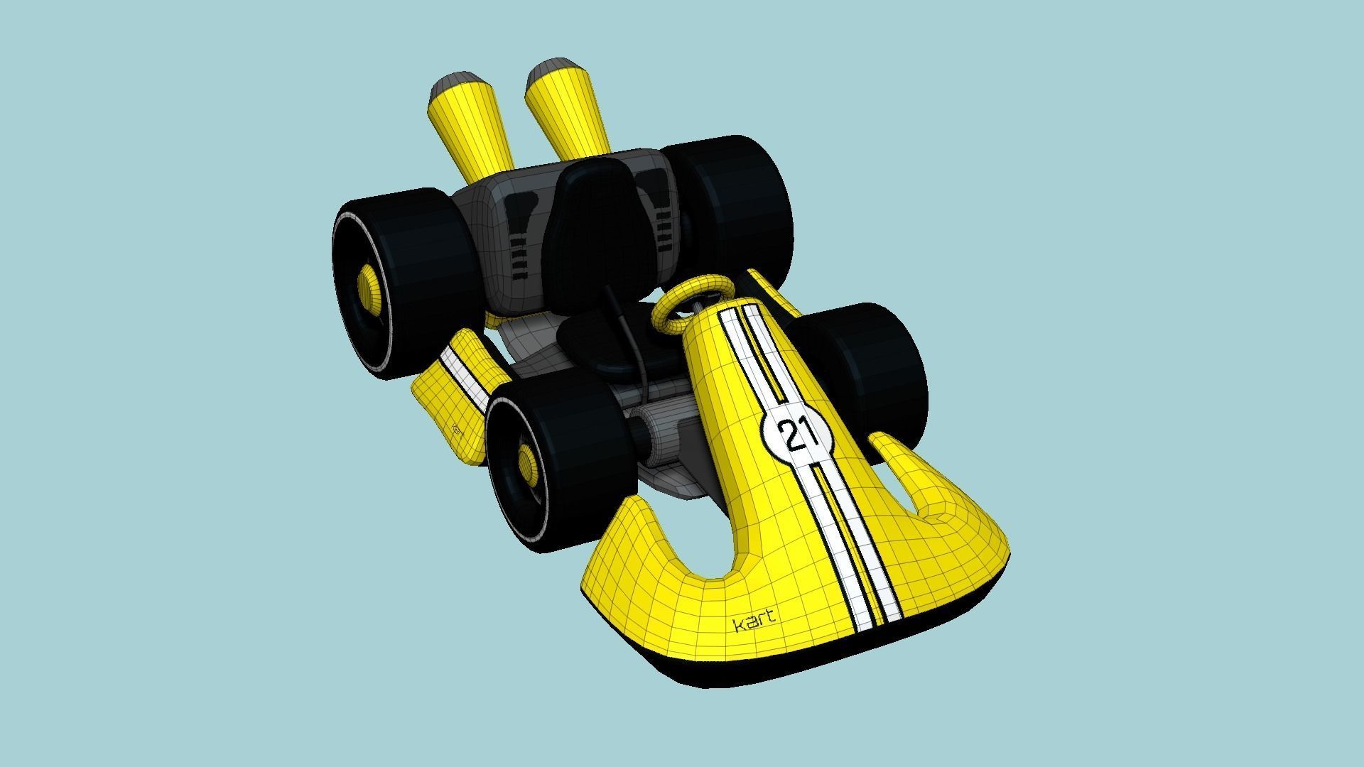 10 Cartoon Karts Yellow Collection - Vehicle Racing Design _41