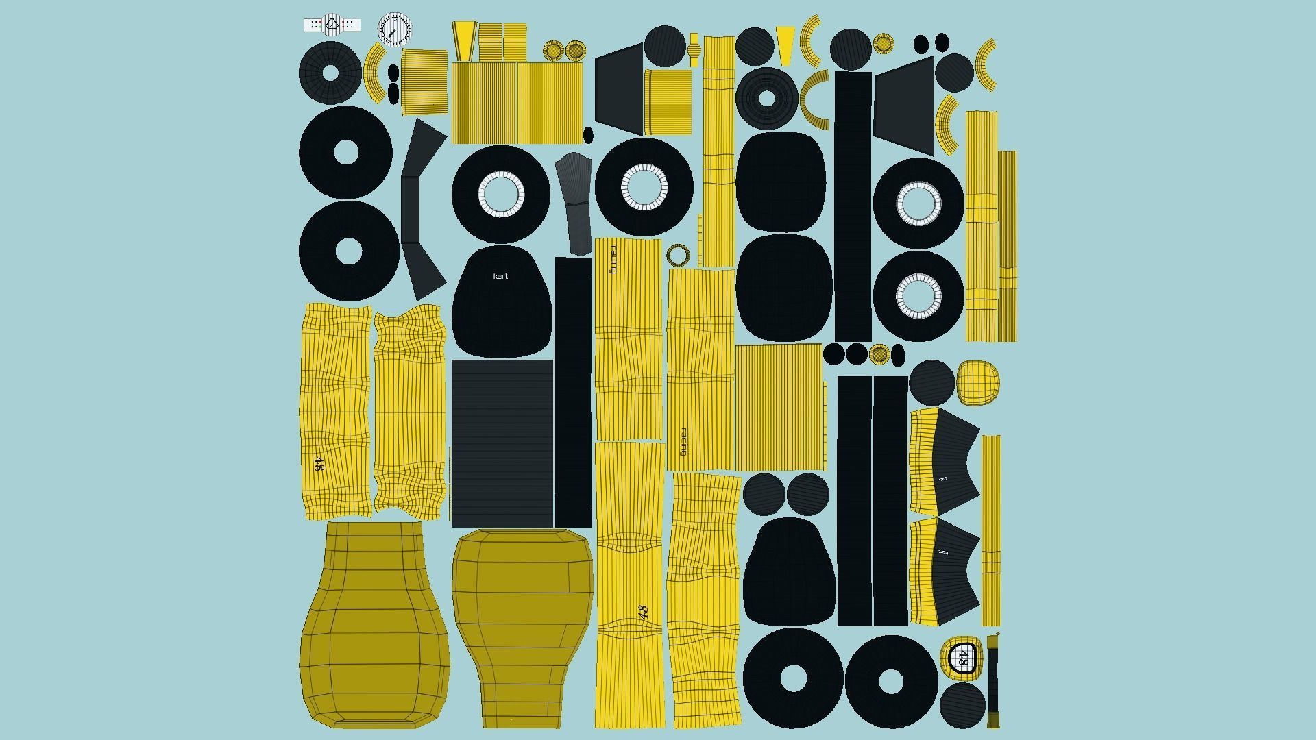 10 Cartoon Karts Yellow Collection - Vehicle Racing Design _76