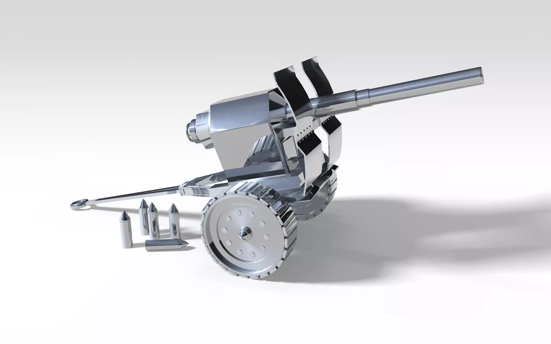 Canon metal cannon 3D model_0