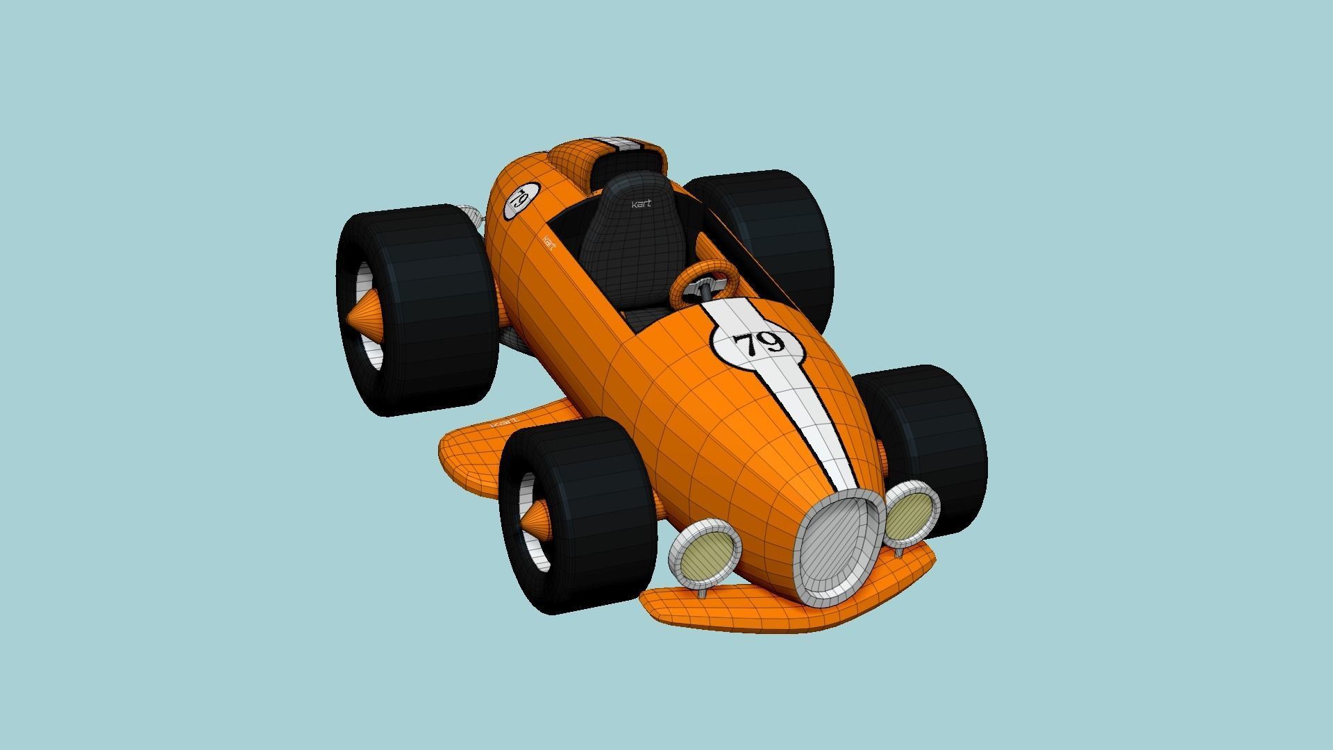 10 Cartoon Karts Orange Collection - Vehicle Racing Design _28