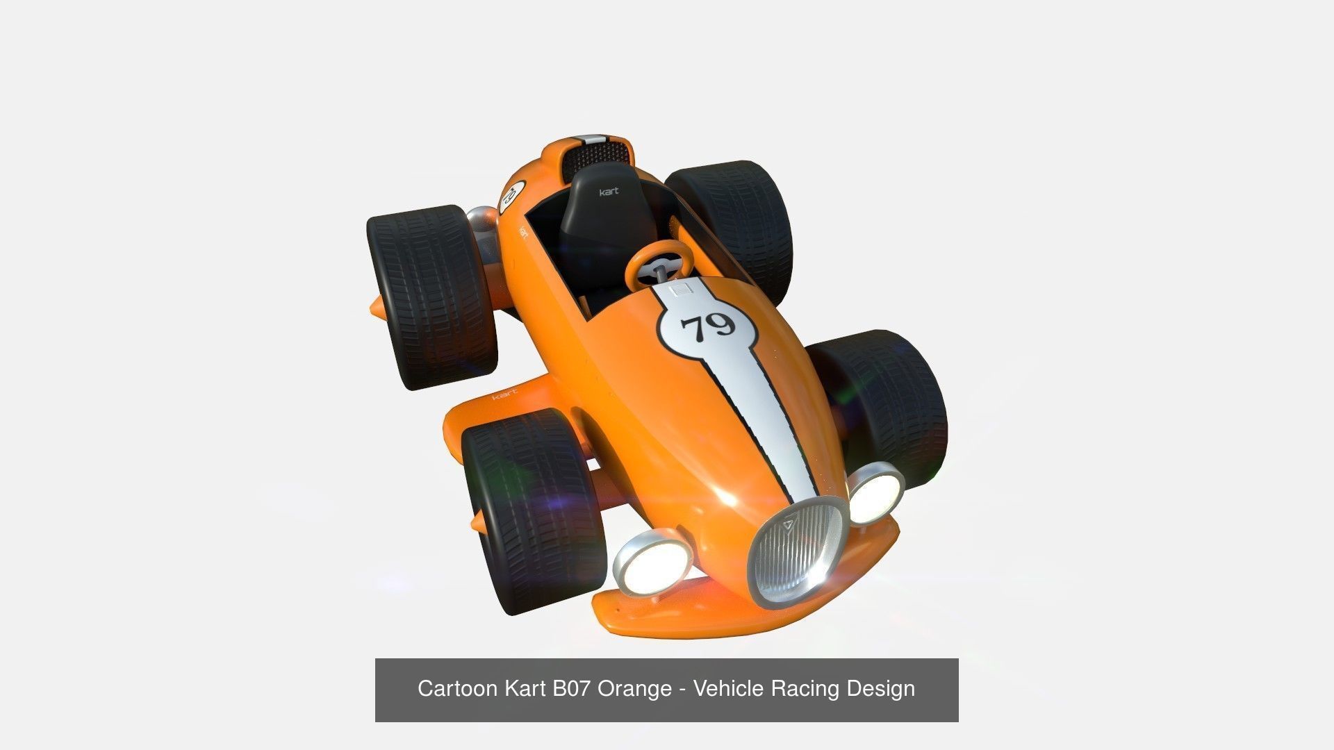 10 Cartoon Karts Orange Collection - Vehicle Racing Design _3