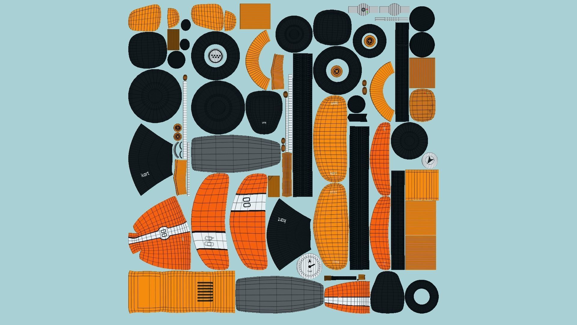 10 Cartoon Karts Orange Collection - Vehicle Racing Design _18