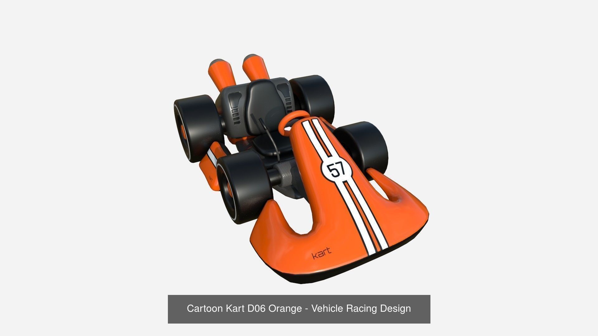 10 Cartoon Karts Orange Collection - Vehicle Racing Design _6
