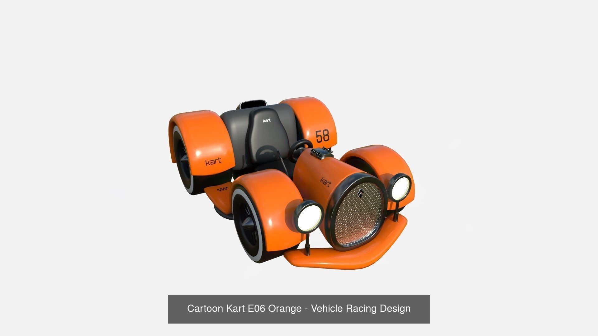 10 Cartoon Karts Orange Collection - Vehicle Racing Design _7