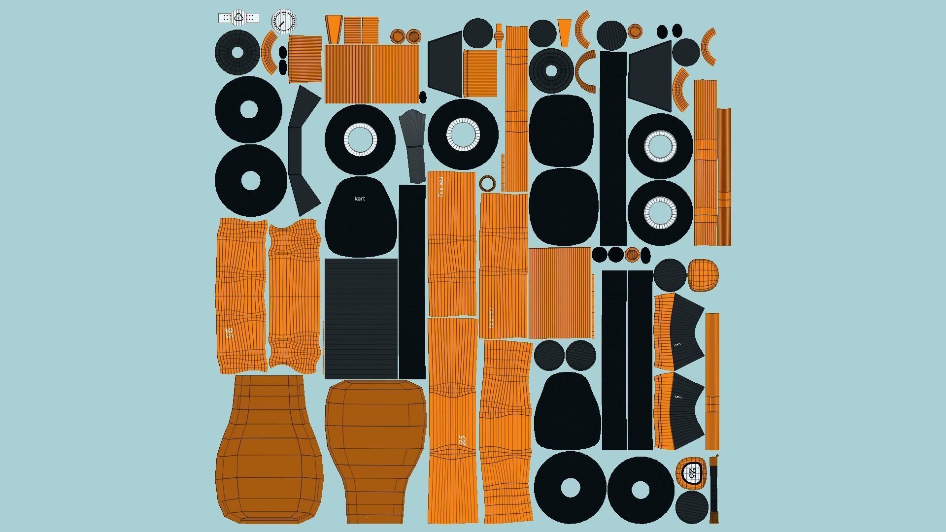 10 Cartoon Karts Orange Collection - Vehicle Racing Design _76