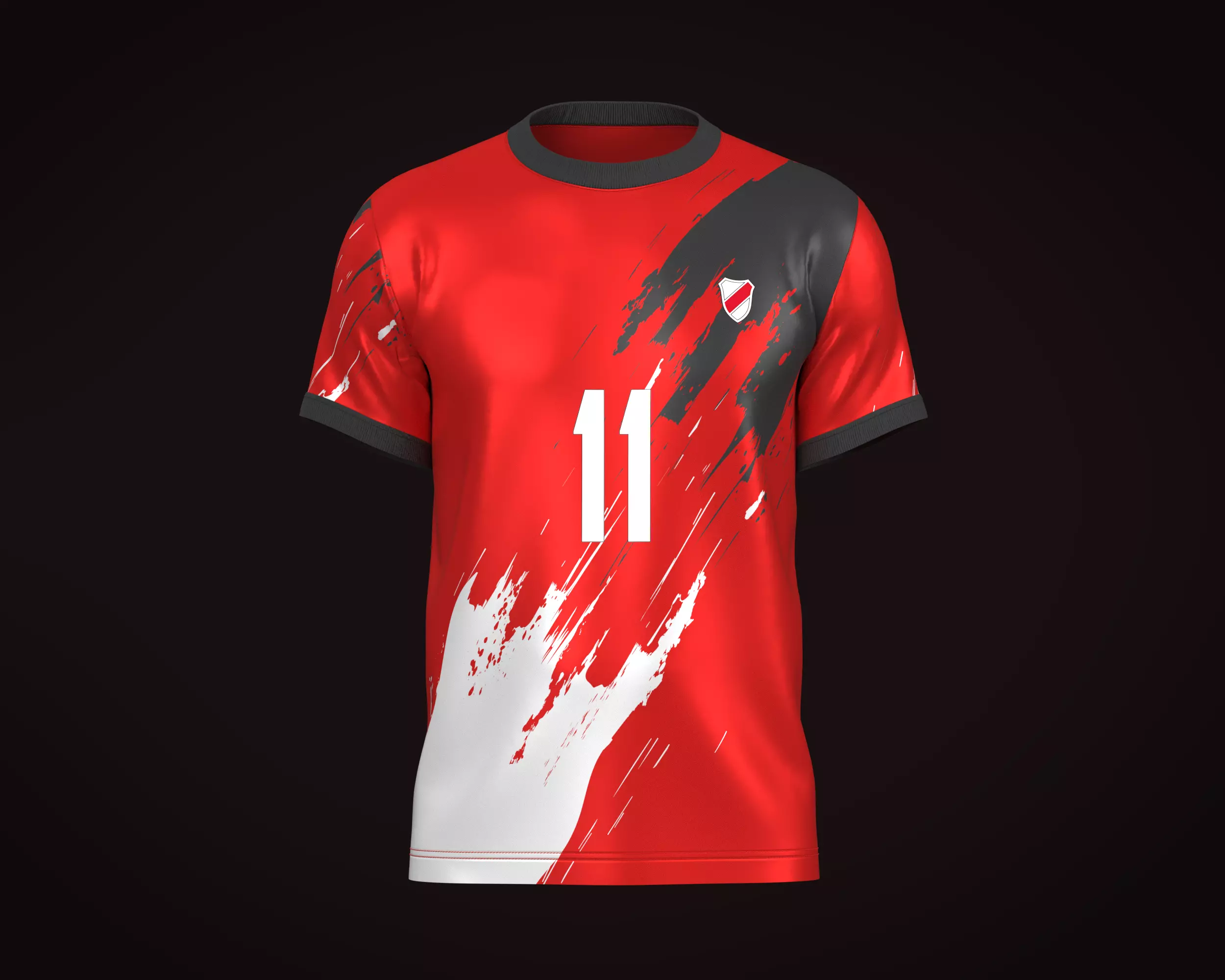 Soccer Football Red color Jersey Player-11 3D model