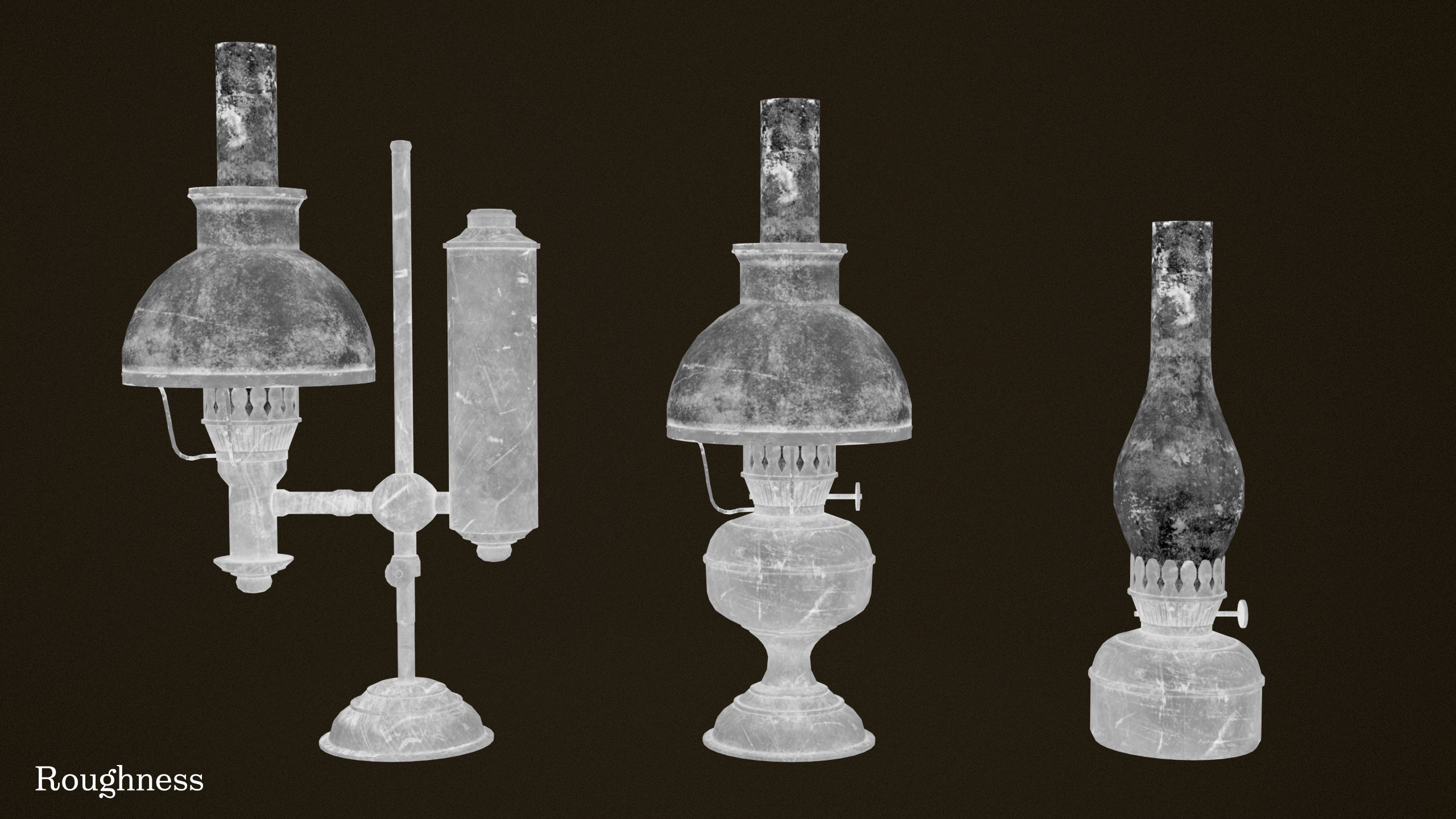 Victorian Table Lamps - PBR Game Ready Low-poly 3D model_20