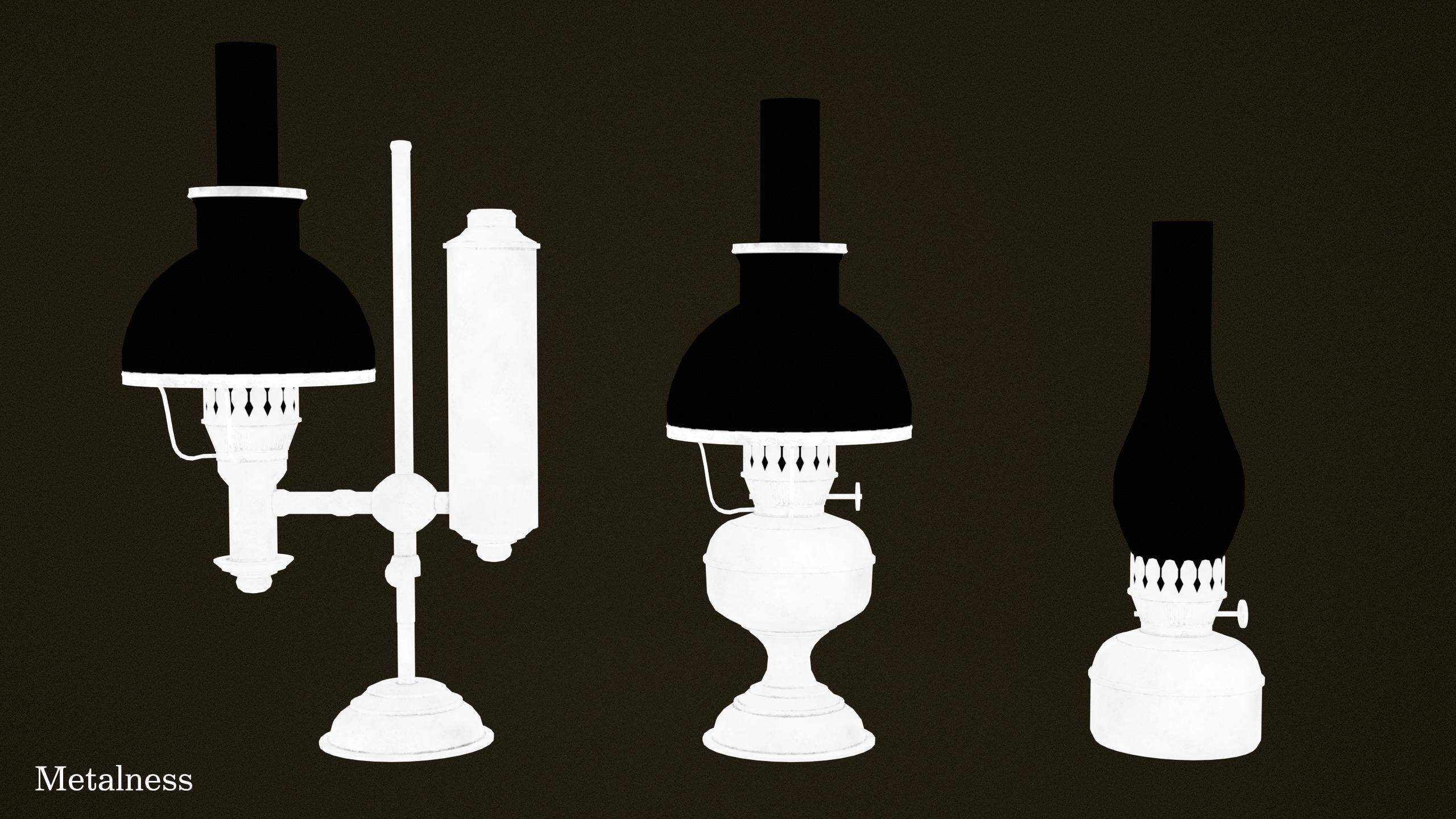 Victorian Table Lamps - PBR Game Ready Low-poly 3D model_21