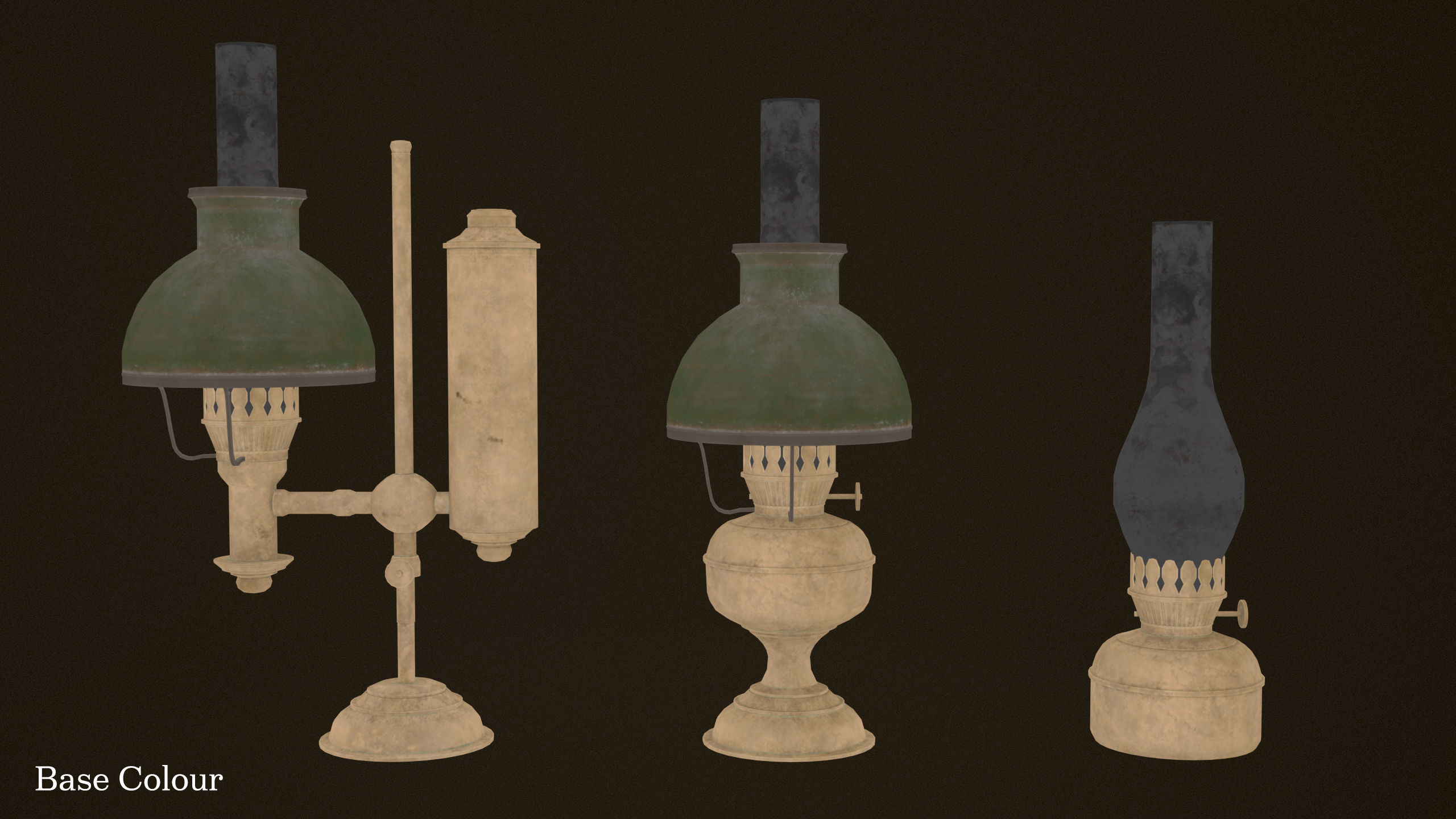 Victorian Table Lamps - PBR Game Ready Low-poly 3D model_18