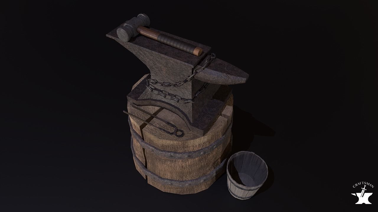 Anvil Forge Pack Low-poly 3D model_7