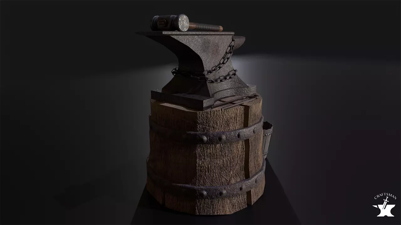 Anvil Forge Pack Low-poly 3D model_0