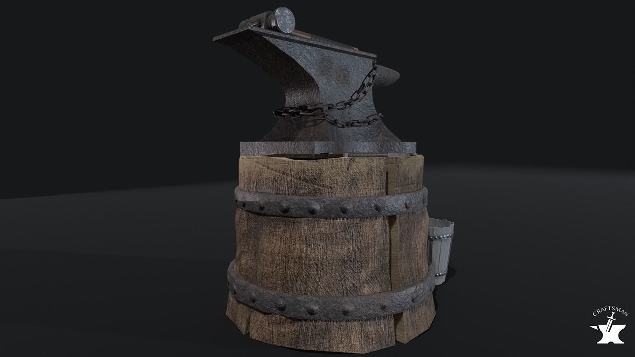 Anvil Forge Pack Low-poly 3D model_1