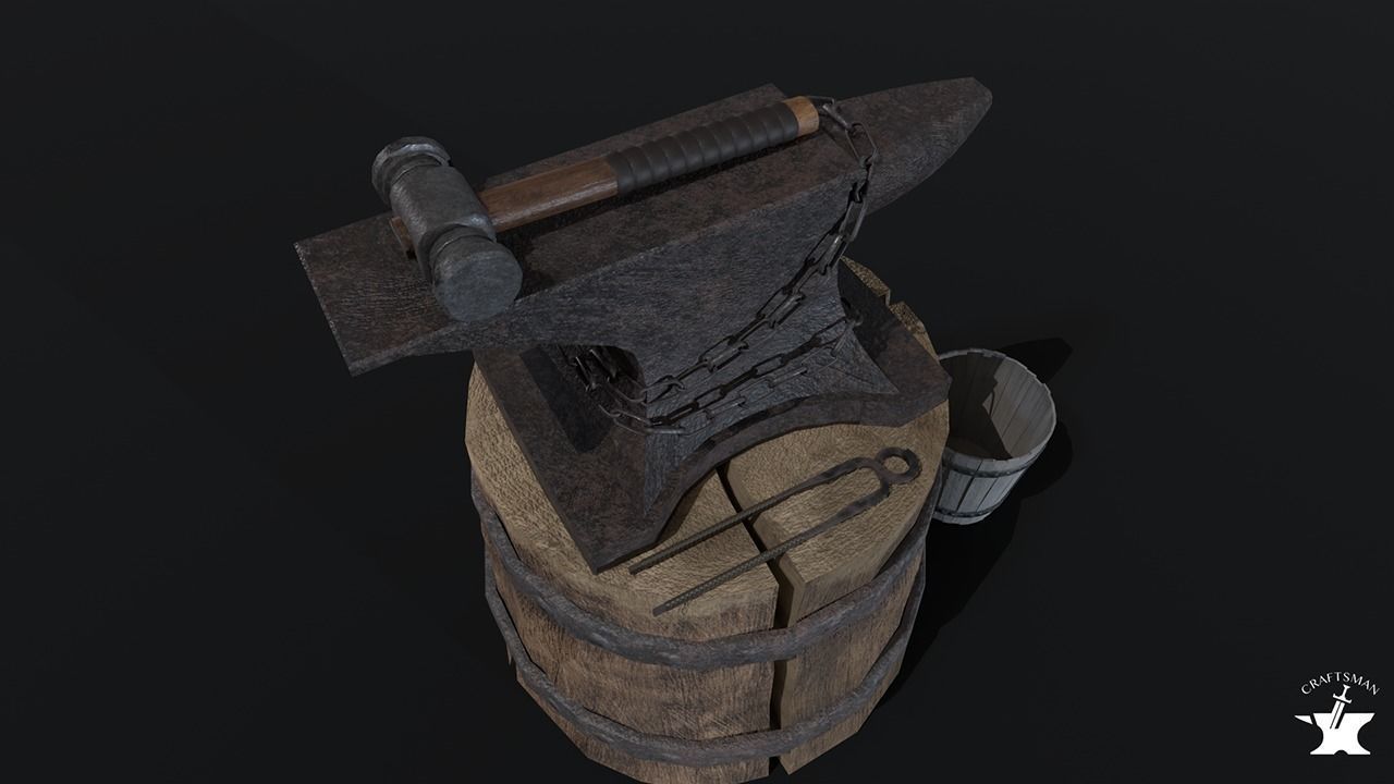 Anvil Forge Pack Low-poly 3D model_3